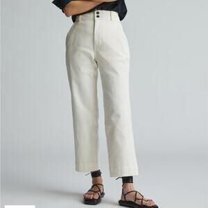 NEW Everlane The Organic Straight-Leg Pant Bone White Sz 00